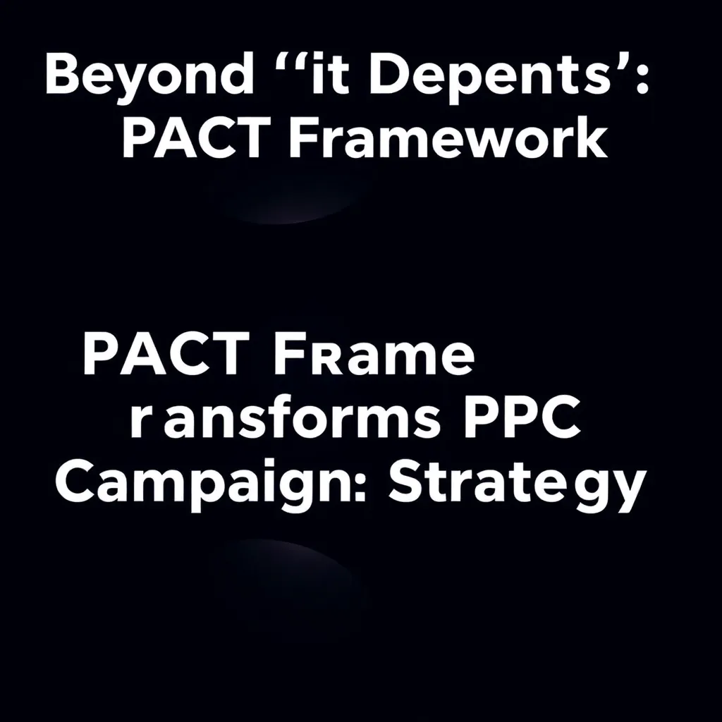 BEYOND 'IT DEPENDS': PACT FRAMEWORK TRANSFORMS PPC CAMPAIGN STRATEGY