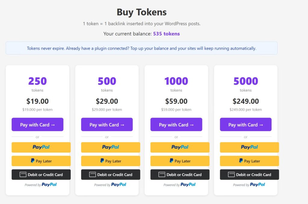 AI Tools Integration Buy Token Panel