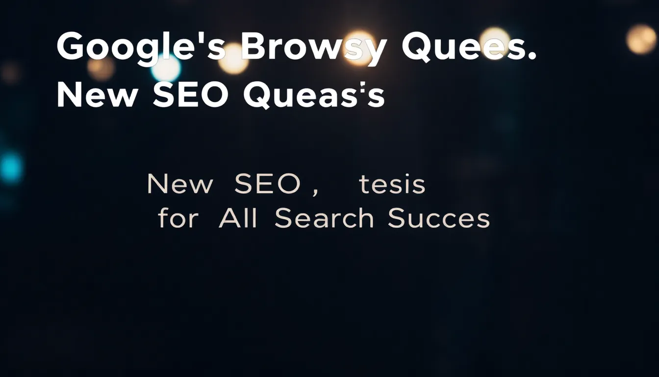 GOOGLE'S BROWSY QUERIES: NEW SEO INSIGHTS FOR AI SEARCH SUCCESS