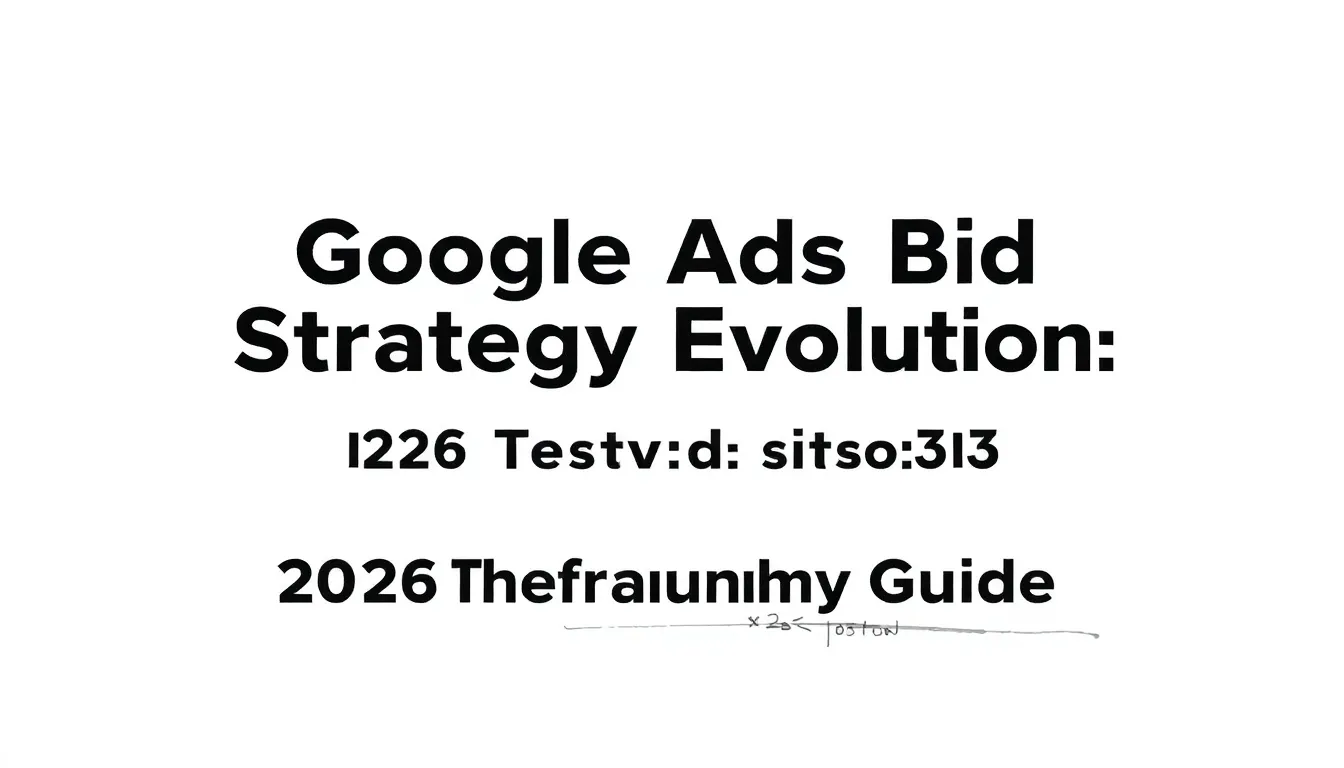 GOOGLE ADS BID STRATEGY EVOLUTION: 2026 TESTING FRAMEWORK GUIDE